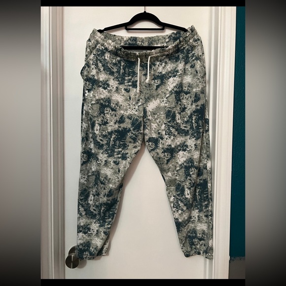 Under Armour Rival Terry Print Jogger Womens XL Elastic Waist Pull-on Green - Picture 3 of 5